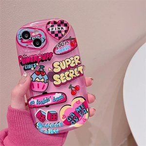 Korean Cute 3D Cartoon Bear Pink Phone case for iPhone 12